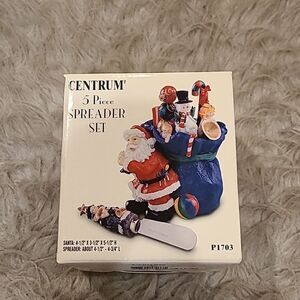 NWT Centrum 5 piece red and blue Santa spreader set